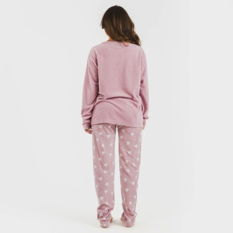 Pijama polar Iconic malva rosa