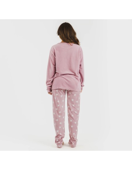 Pijama polar Iconic malva rosa Pijama polar Iconic malva rosa