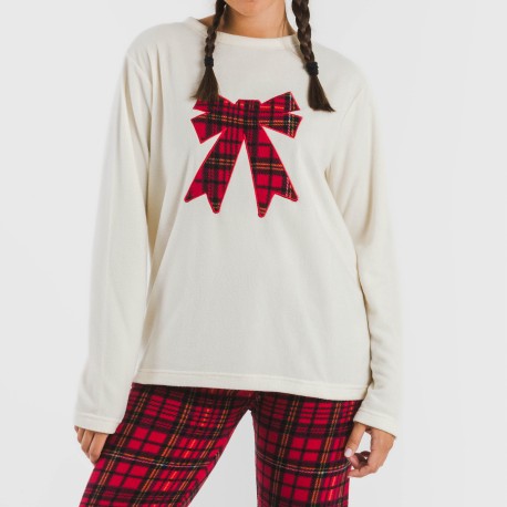 Pijama polar Lazo rojo