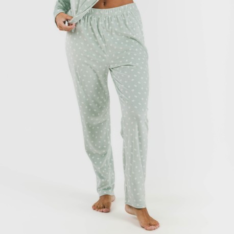 Pijama terciopelo Natalie verde tiffany