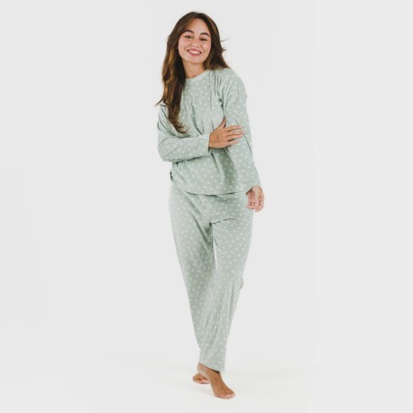 Pijama terciopelo Natalie verde tiffany