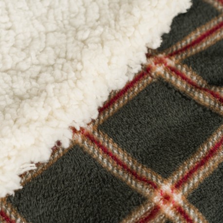 Manta sherpa Cuadro Nelby verde caceria