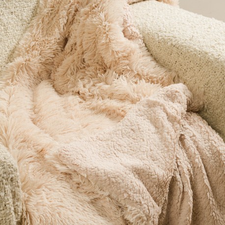 Manta pelo sherpa lisa