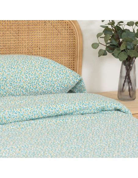 Funda nórdica algodón percal Uriva verde tiffany Funda nórdica algodón percal Uriva verde tiffany