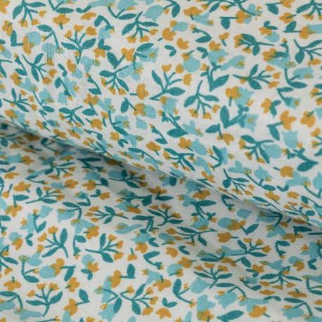 Funda nórdica algodón percal Uriva verde tiffany