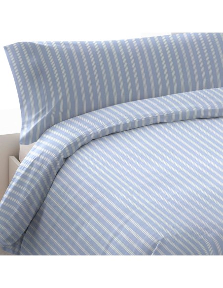 Funda nórdica algodón percal Raya Marsella indigo Funda nórdica algodón percal Raya Marsella indigo