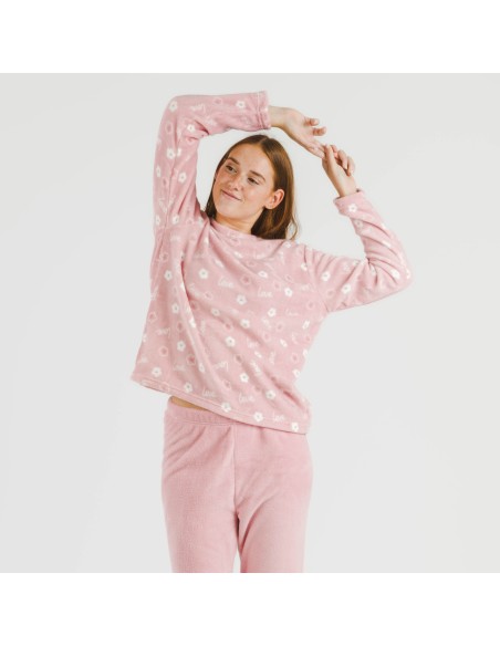 Pijama coral Vickie rosa palo Pijama coral Vickie rosa palo