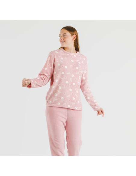 Pijama coral Vickie rosa palo Pijama coral Vickie rosa palo