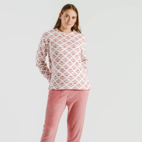 Pijama coral Etea malva
