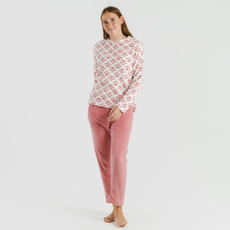 Pijama coral Etea malva