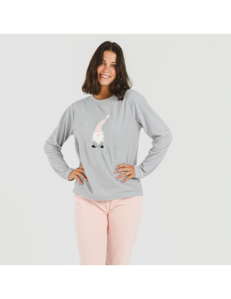Pijama polar Gnome rosa