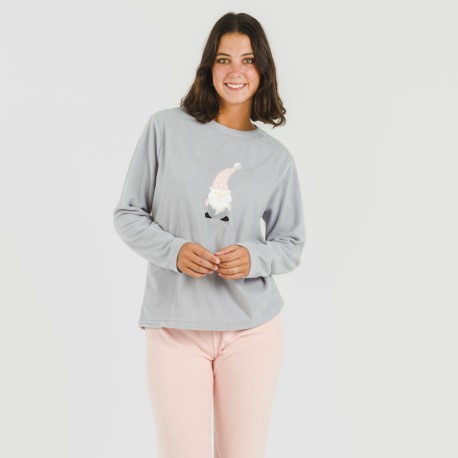 Pijama polar Gnome rosa