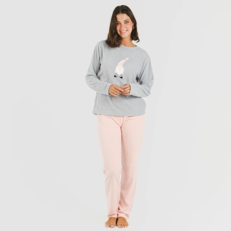 Pijama polar Gnome rosa