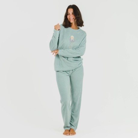 Pijama polar Frosty verde tiffany