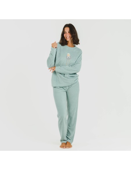 Pijama polar Frosty verde tiffany