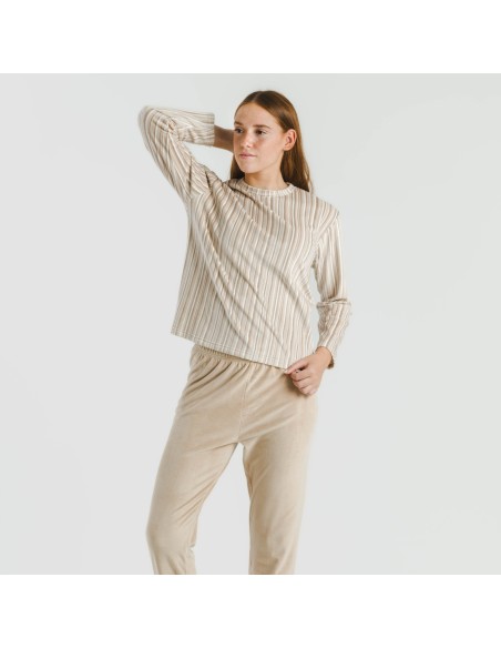 Pijama terciopelo Raya Oli beige Pijama terciopelo Raya Oli beige
