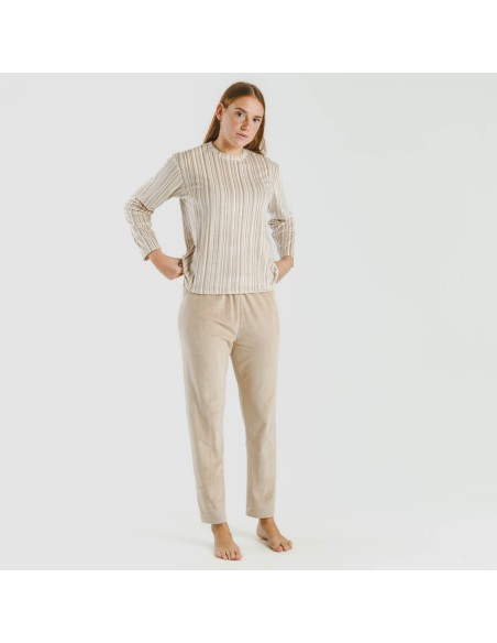 Pijama terciopelo Raya Oli beige Pijama terciopelo Raya Oli beige