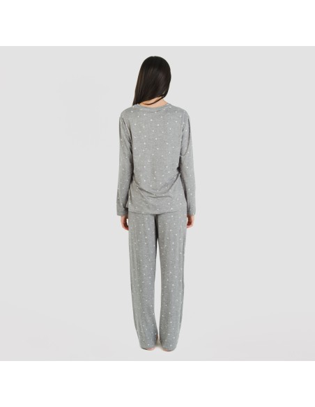 Pijama largo mujer soft Ambarina gris marengo