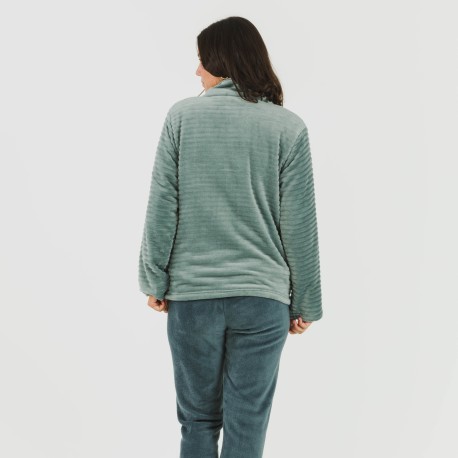 Sudadera terciopelo Raya lisa