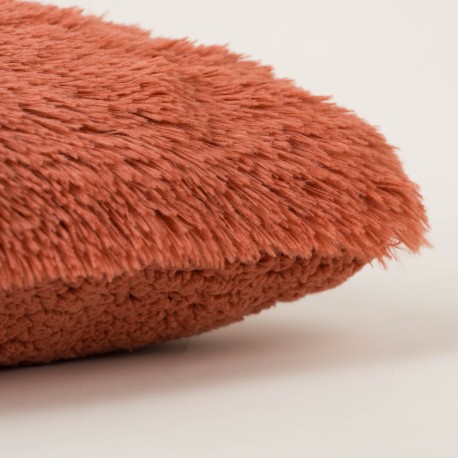 Cojín cuadrante pelo sherpa liso 45x45