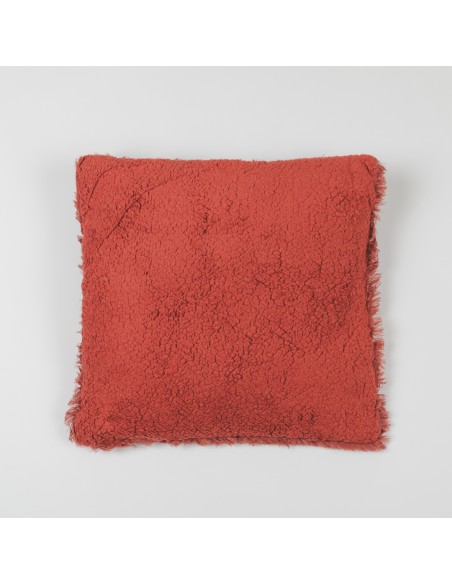 Cojín cuadrante pelo sherpa liso 45x45
