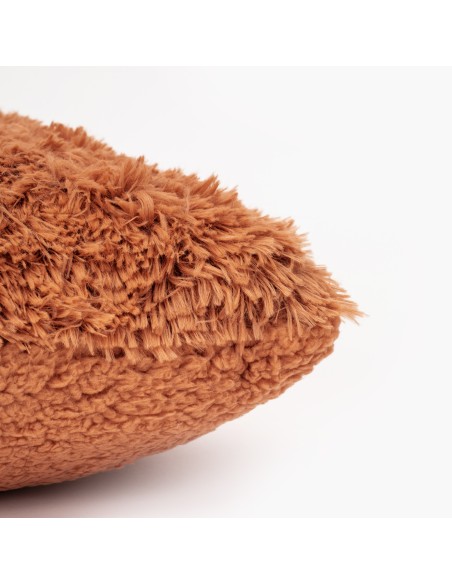 Cojín cuadrante pelo sherpa liso 45x45