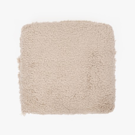 Cojín cuadrante pelo sherpa liso 45x45