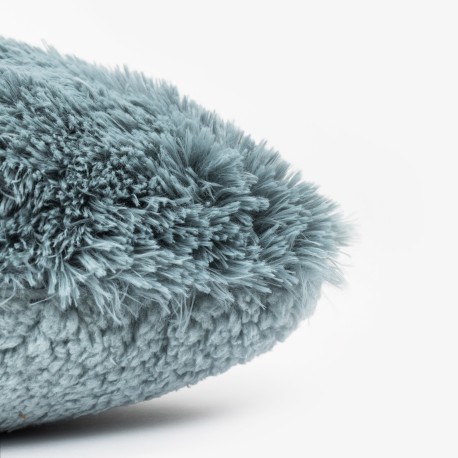 Cojín cuadrante pelo sherpa liso 45x45