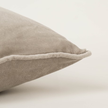 Cojín cuadrante terciopelo algodón liso - funda + relleno