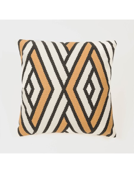 Cojín cuadrante algodón Diamante bicolor liso 45x45 - funda + relleno Cojín cuadrante algodón Diamante bicolor liso 45x45 - funda + relleno