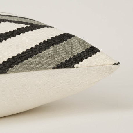 Cojín cuadrante algodón Diamante bicolor liso 45x45 - funda + relleno