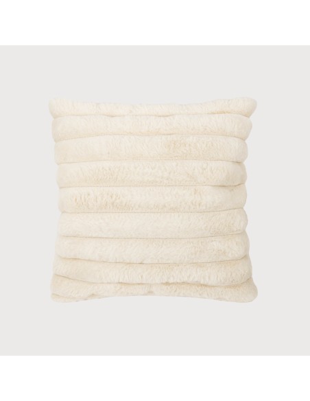 Cojín cuadrante efecto pelo Raya liso 50x50 - funda + rellleno Cojín cuadrante efecto pelo Raya liso 50x50 - funda + rellleno
