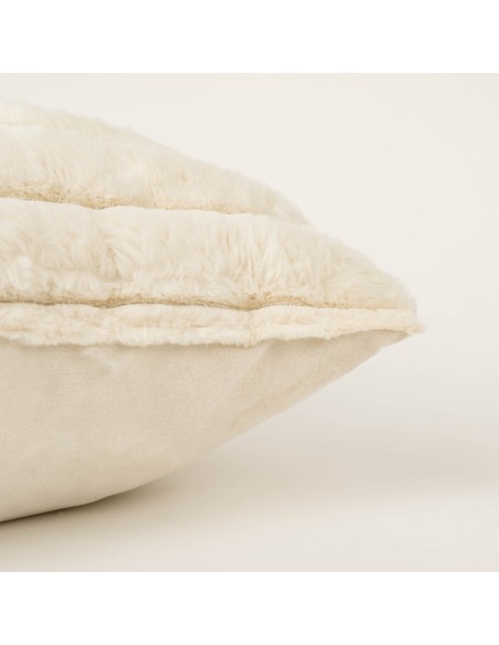 Cojín cuadrante efecto pelo Raya liso 50x50 - funda + rellleno Cojín cuadrante efecto pelo Raya liso 50x50 - funda + rellleno