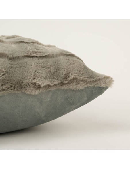 Cojín cuadrante efecto pelo Ondas beige 50x50 - funda + relleno Cojín cuadrante efecto pelo Ondas beige 50x50 - funda + relleno