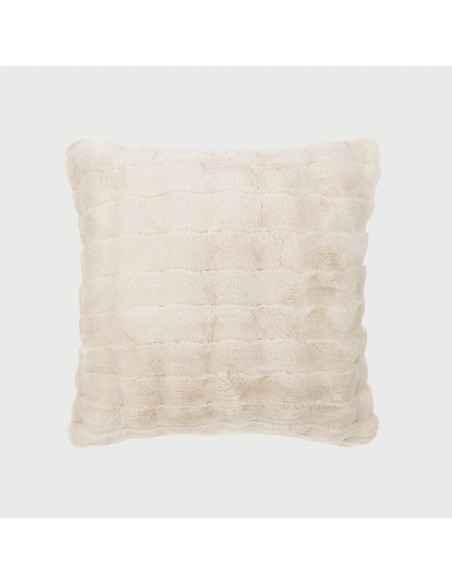 Cojín cuadrante efecto pelo Ondas beige 50x50 - funda + relleno