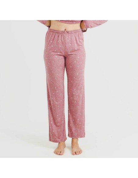 Pijama largo mujer soft Ambarina malva rosa Pijama largo mujer soft Ambarina malva rosa