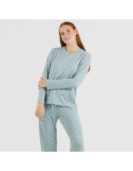 Pijama largo mujer soft Embera indigo Pijama largo mujer soft Embera indigo