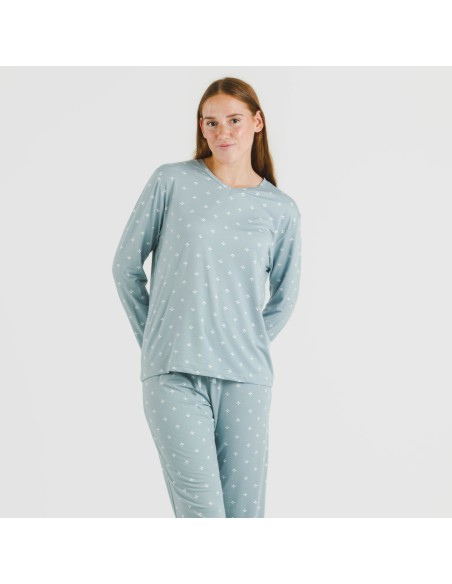 Pijama largo mujer soft Embera indigo Pijama largo mujer soft Embera indigo