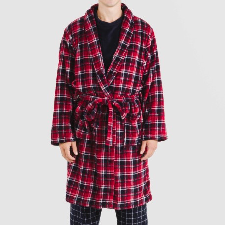 Bata coral hombre Cuadro Cocoro azul marino