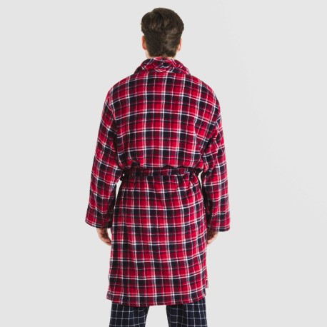 Bata coral hombre Cuadro Cocoro azul marino