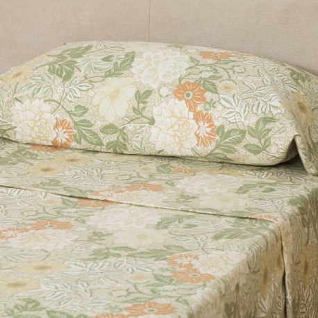 Juego de sábanas franela Clementina verde