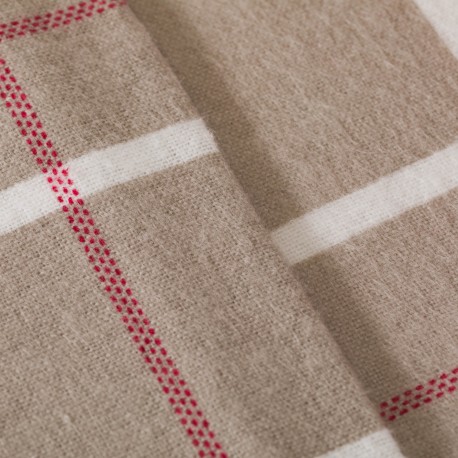 Juego de sábanas franela Cuadro Camel topo