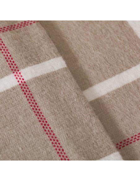 Juego de sábanas franela Cuadro Camel topo