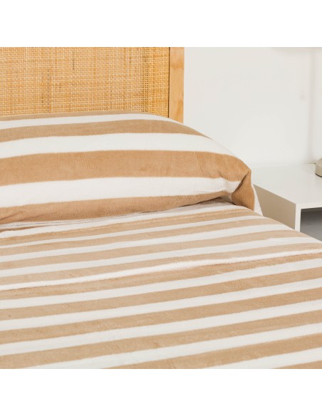 Juego de sábanas coralina Raya Vinia arena