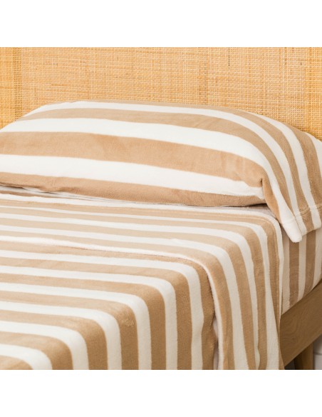 Juego de sábanas coralina Raya Vinia arena