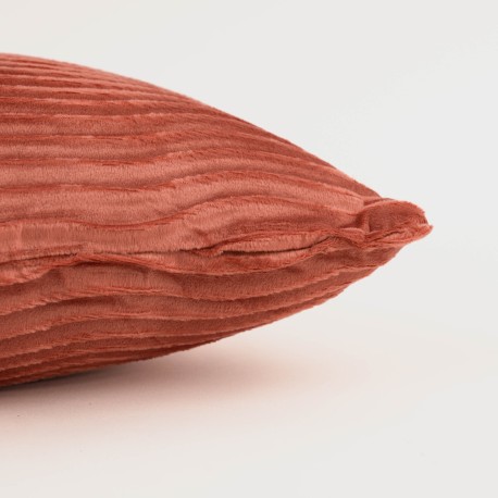 Cojín cuadrante New Ondas terciopelo liso 50x50 - funda + relleno