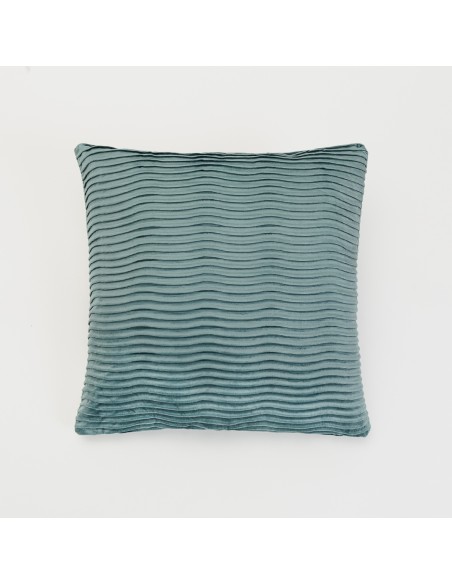 Cojín cuadrante New Ondas terciopelo liso 50x50 - funda + relleno