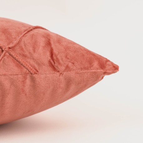 Cojín cuadrante New Rombo terciopelo liso 50x50 - funda + relleno