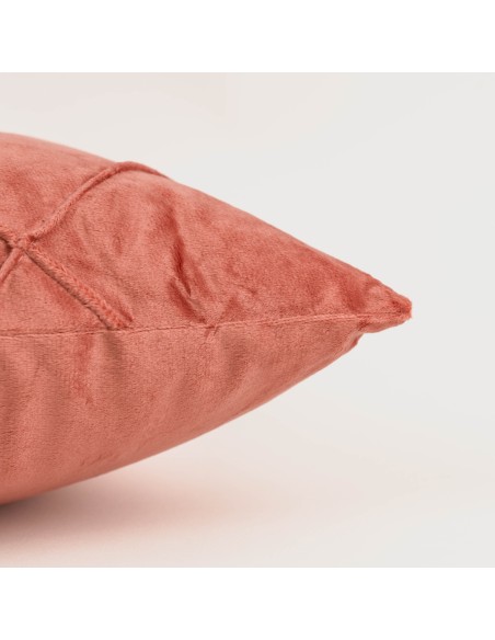 Cojín cuadrante New Rombo terciopelo liso 50x50 - funda + relleno