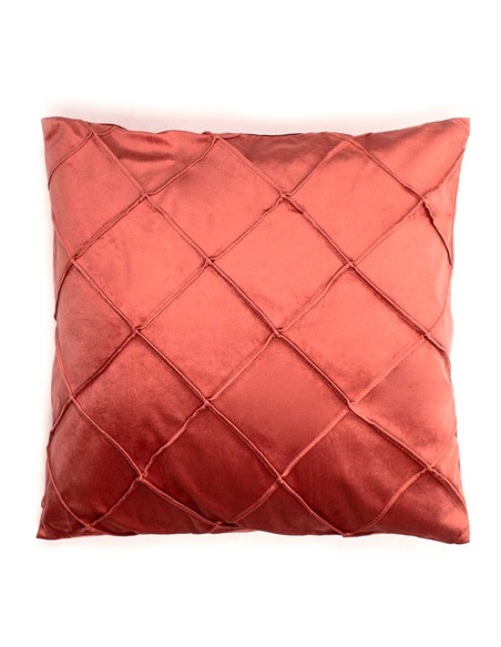 Cojín cuadrante New Rombo terciopelo liso 50x50 - funda + relleno